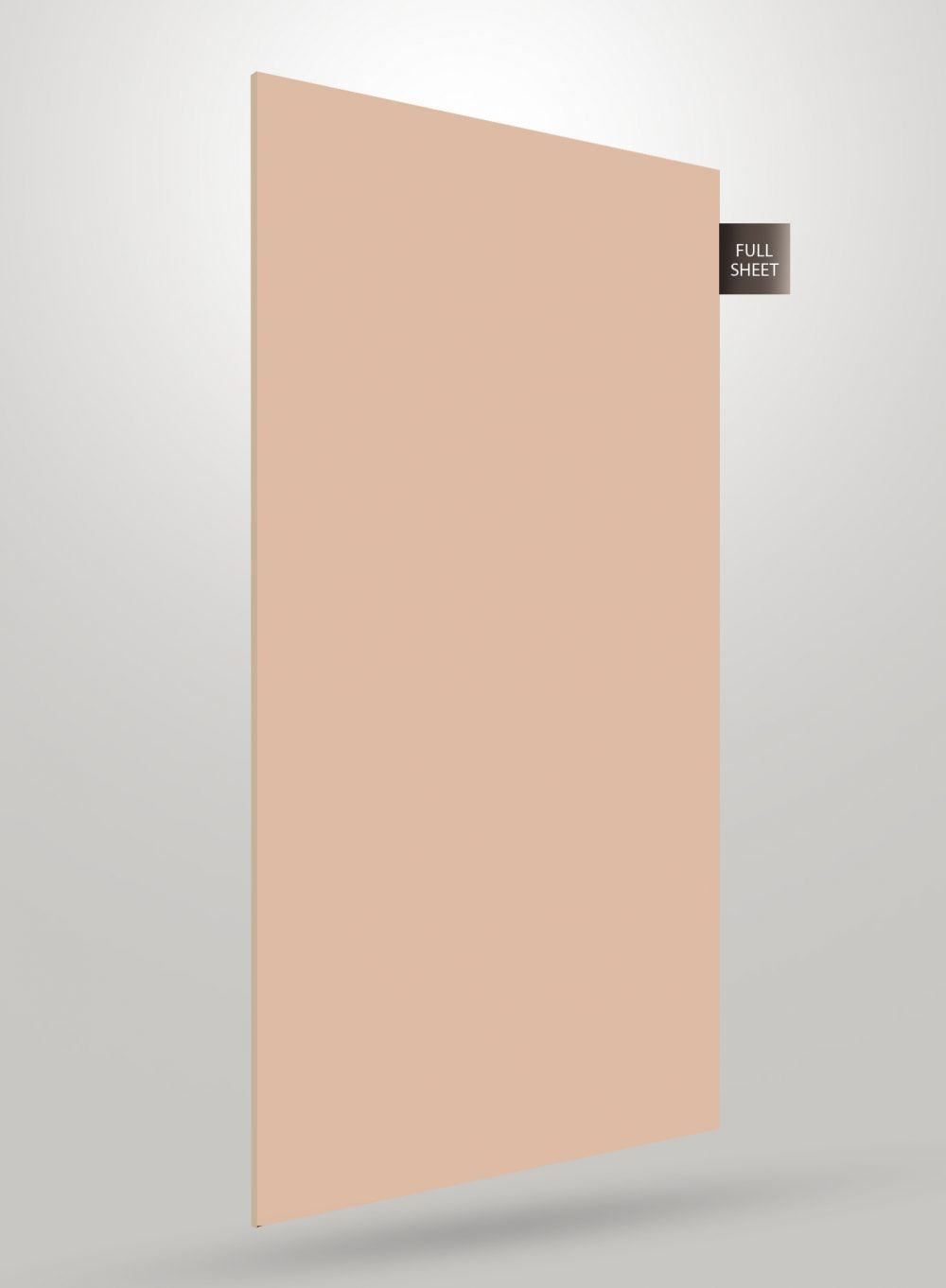 Solid pink matte laminate sheet with smooth finish and full sheet label displayed on a grey background.