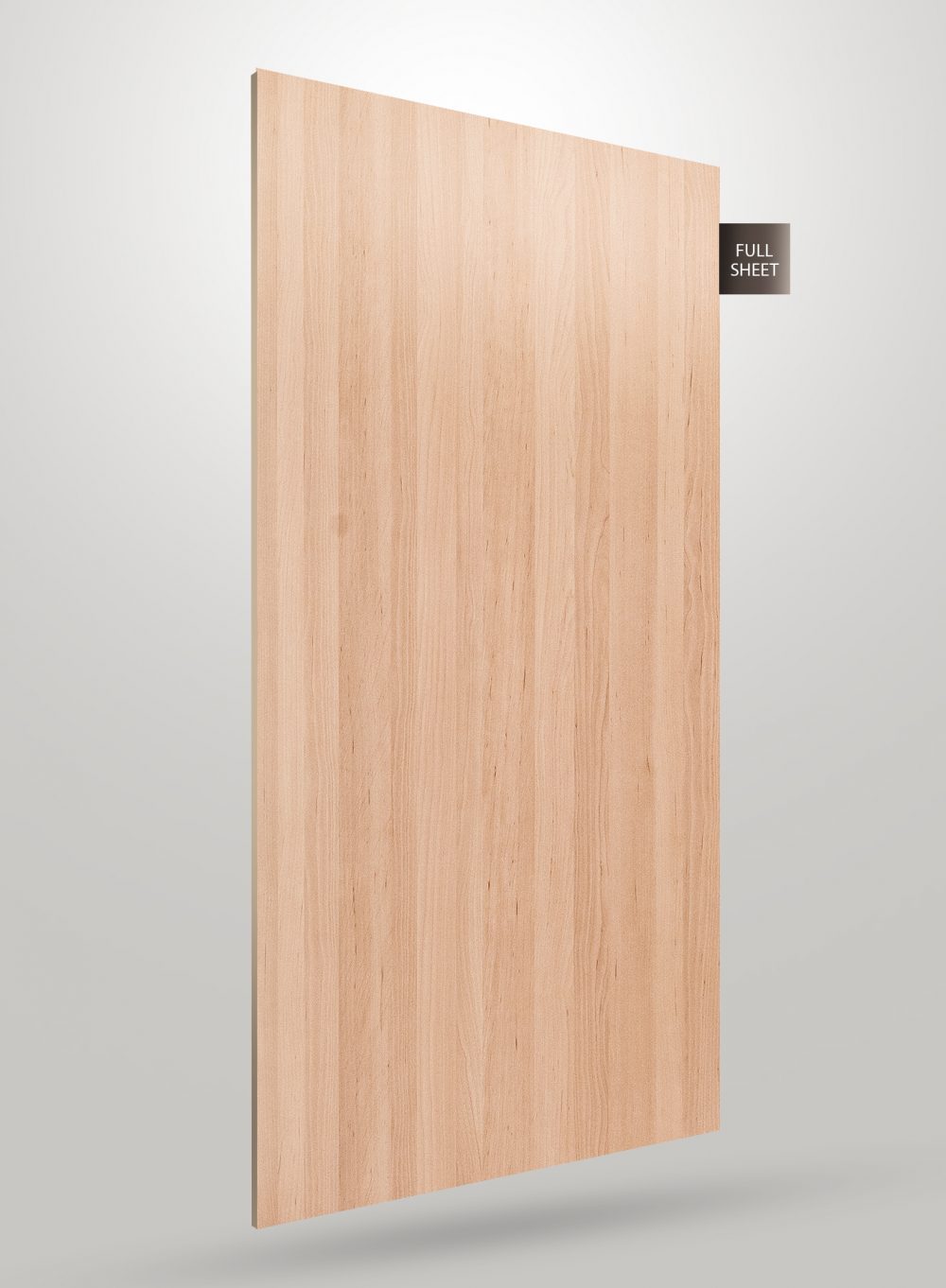 Beige wood grain laminate sheet with matte finish and vertical wood pattern visible on full sheet surface.