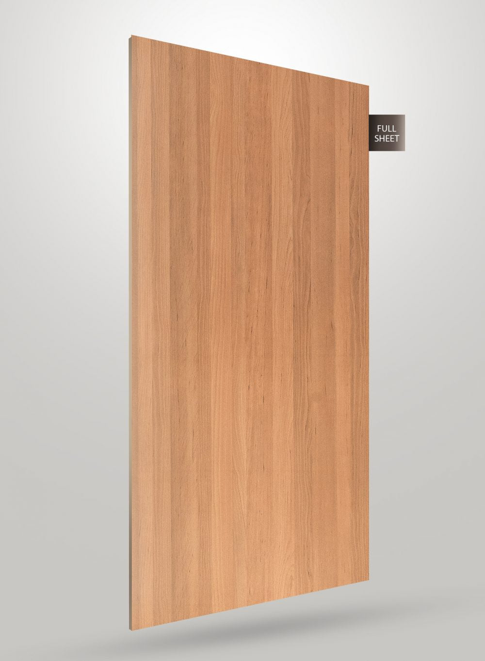 Brown wood grain decorative laminate sheet with matte finish and visible wood texture, labeled full sheet.