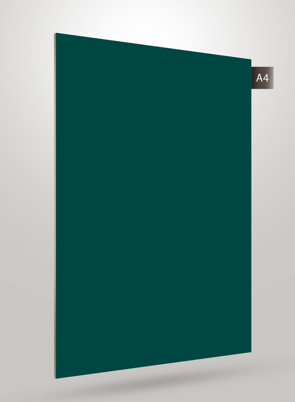 Matte green solid color laminate with flat finish and smooth texture