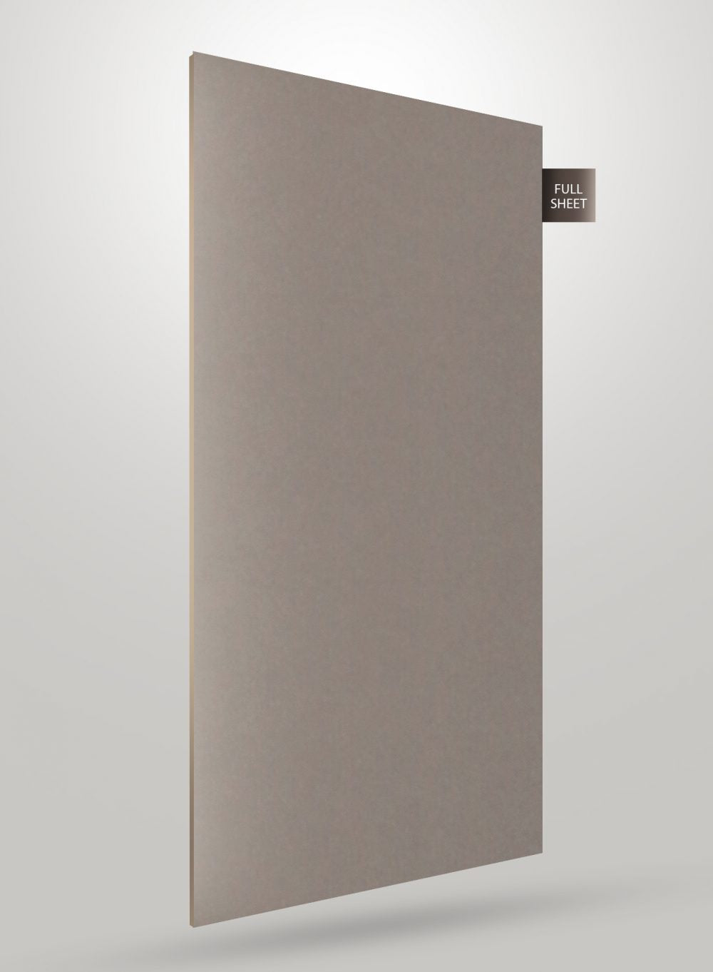 Grey matte laminate sheet with subtle texture and smooth finish displayed as full sheet.