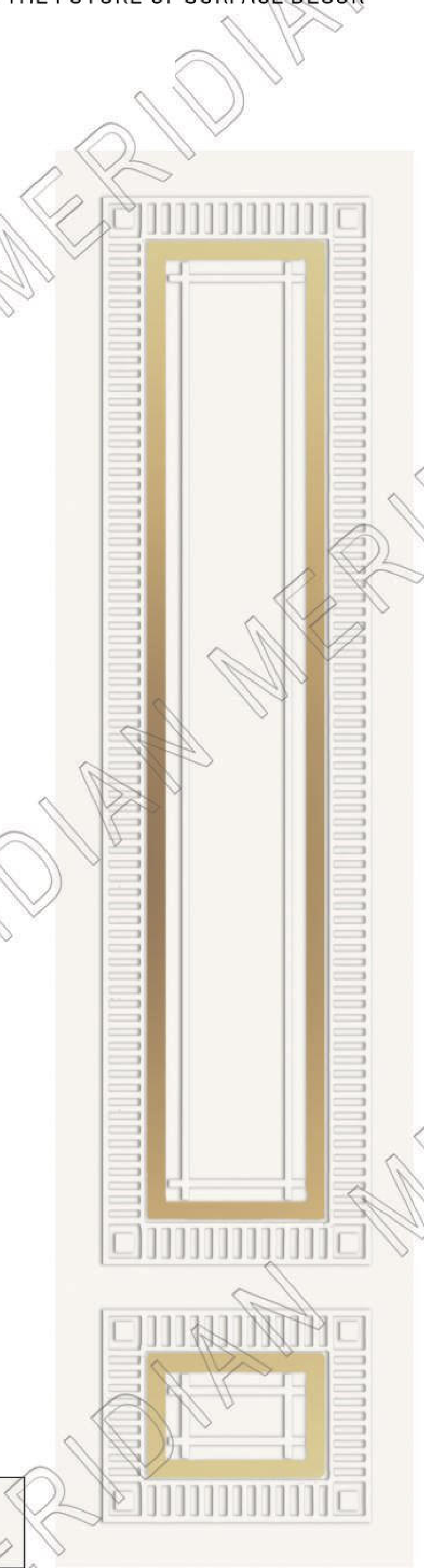 Meridian Spectre II MEM 634/811 in Pearl White, slim framed rectangular mouldings wall panel