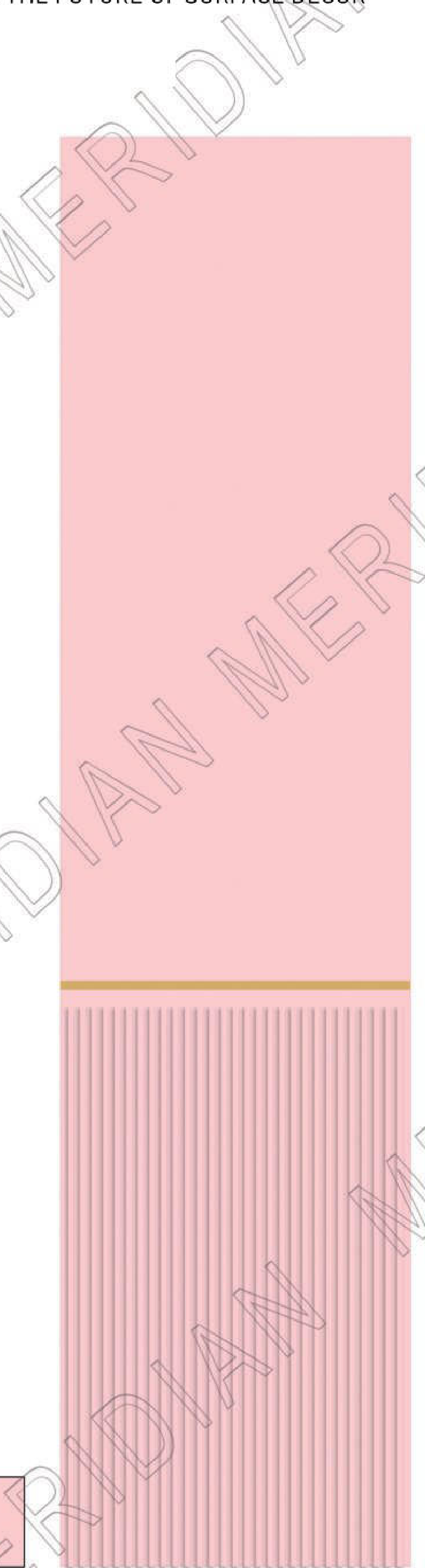 Meridian Spectre II MEM 940/812 in Blush Pink, plain field with fine reeded band wall panel