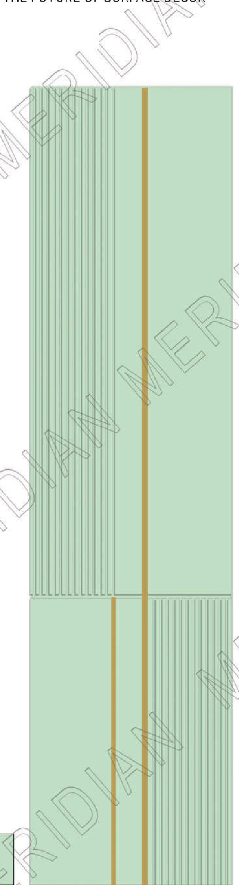 Meridian Spectre II MEM 997/820 in Mint Green, plain field with slim vertical line inlay wall panel