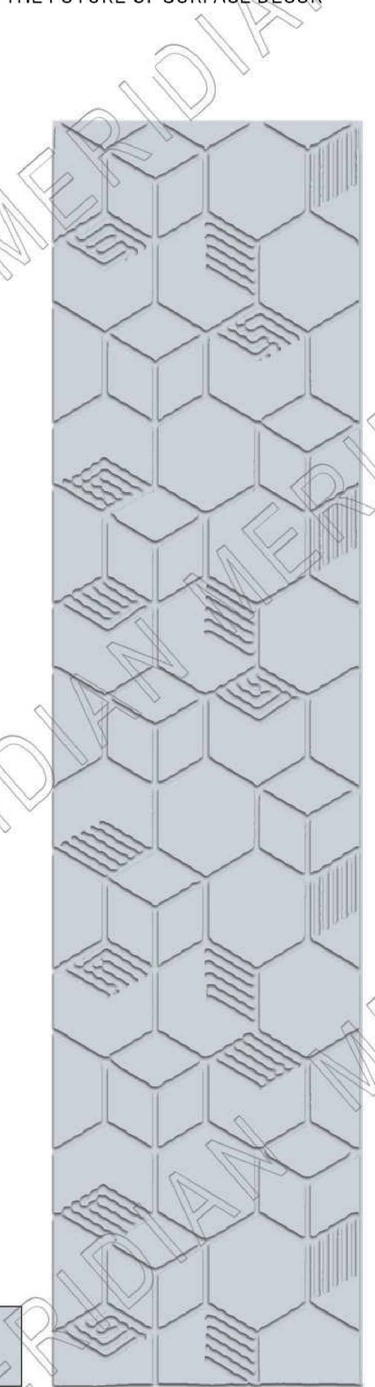 Meridian Spectre II REM 944/852 in Steel Blue, three-dimensional cube tessellation wall panel