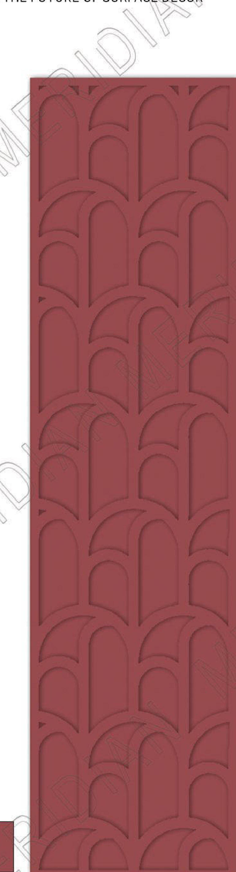 Meridian Spectre II REM 955/824 in Crimson, fanned arch relief wall panel