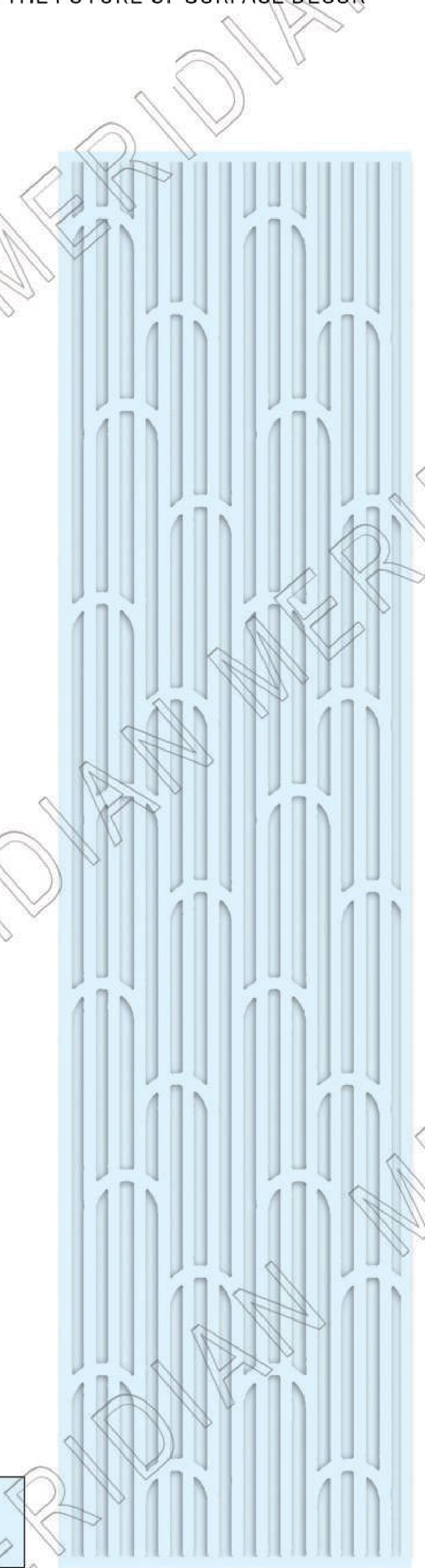 Meridian Spectre II REM 961/817 in Powder Blue, arch-topped vertical reeding wall panel