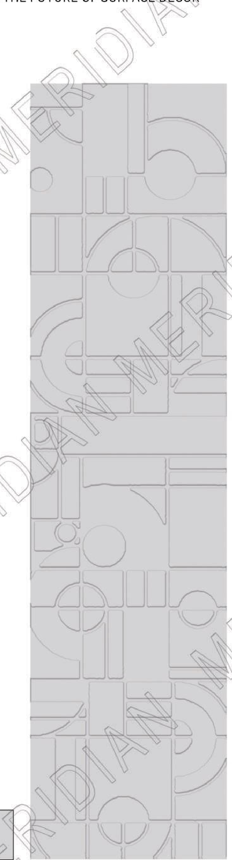 Meridian Spectre II REM 963/827 in Silver Grey, outlined geometric block mosaic wall panel