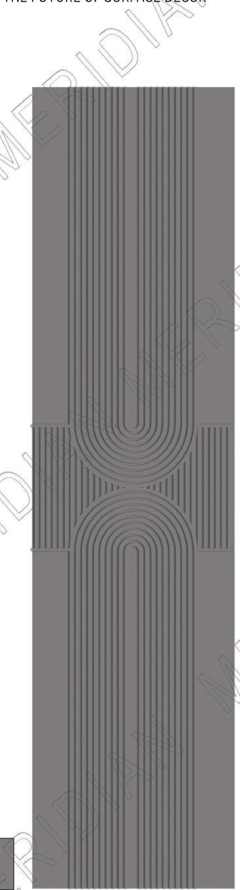 Meridian Spectre II REM 964/860 in Graphite, concentric arc relief wall panel