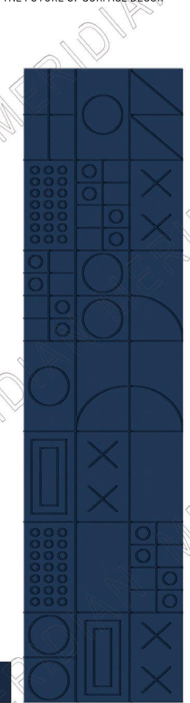 Meridian Spectre II REM 978/815 in Navy Blue, mixed circle, square and cross motifs wall panel