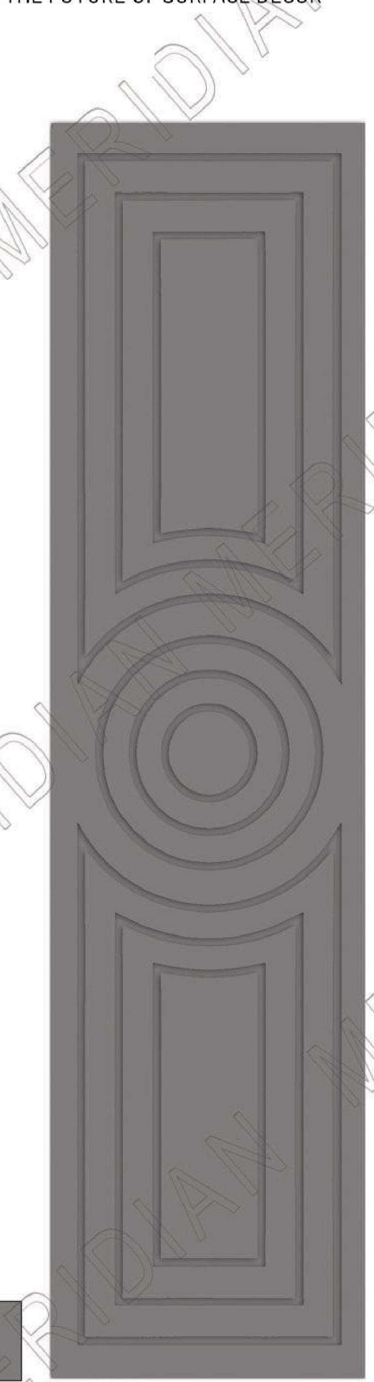 Meridian Spectre II REM 989/860 in Graphite, concentric circle and oval relief wall panel