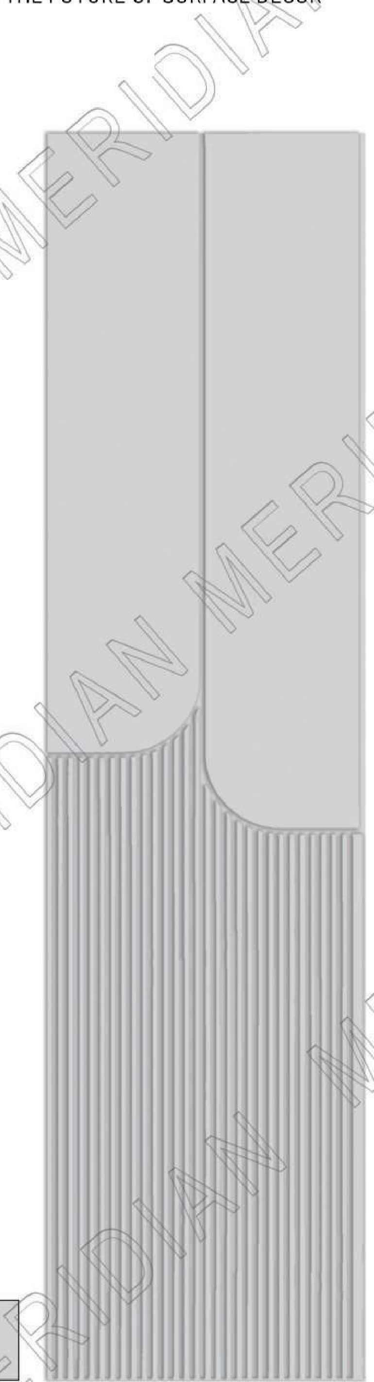 Meridian Spectre II REM 992/827 in Silver Grey, overlapping arch and flute blocks wall panel