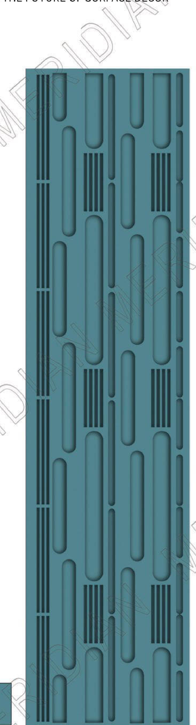 Meridian Spectre II REM 995/861 in Teal, elongated capsule relief wall panel