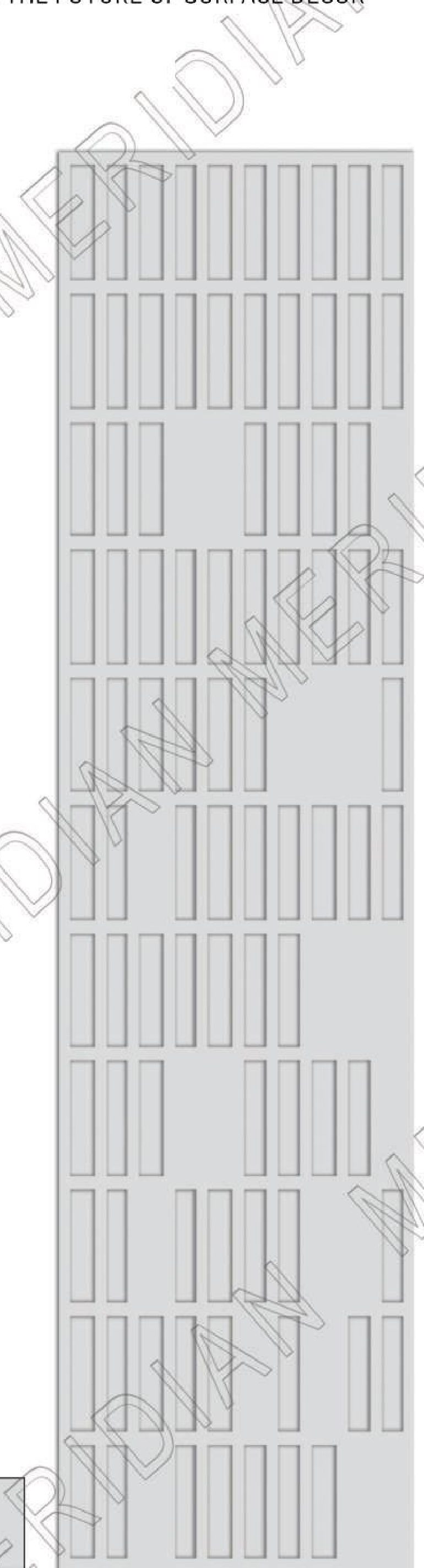 Meridian Spectre II REM 996/814 in Mist Grey, grid of small rounded rectangles wall panel