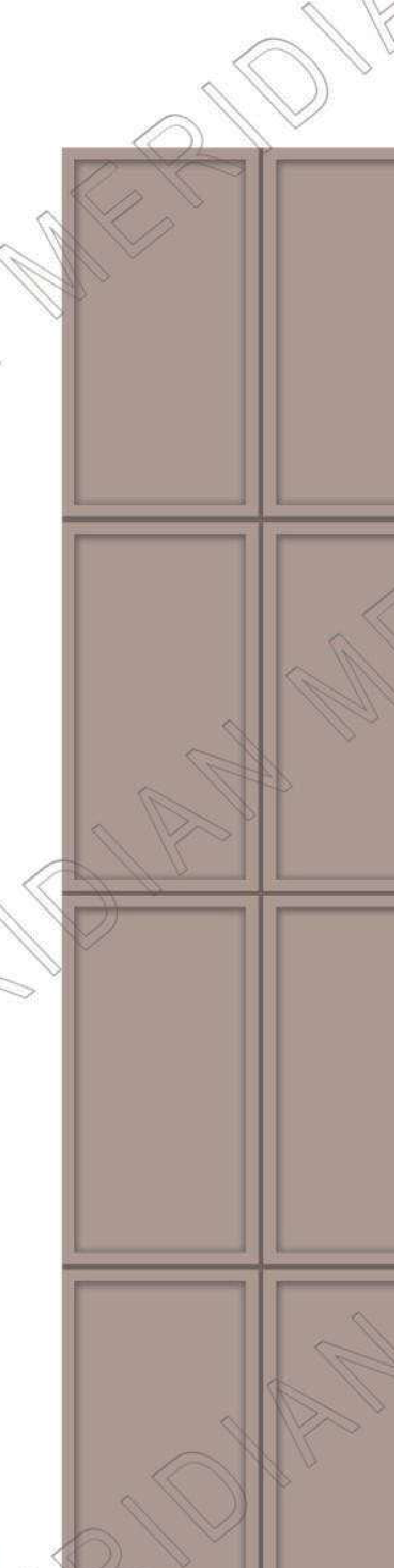 Meridian Spectre Wardrobe WP-200 in Mauve Taupe, raised rectangular panel frames relief panel