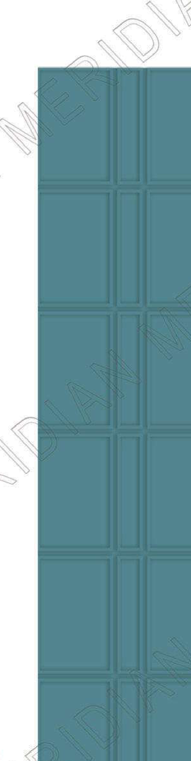 Meridian Spectre Wardrobe WP-201 in Teal, square grid panelling relief panel