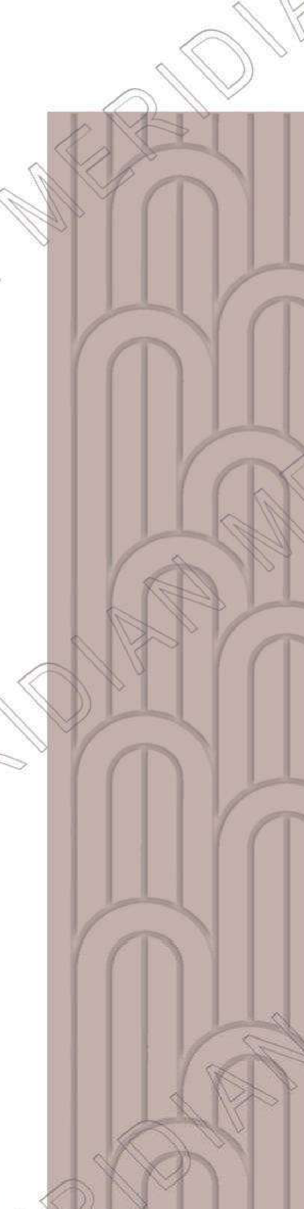 Meridian Spectre Wardrobe WP-202 in Dusty Rose, stacked fanned arches relief panel