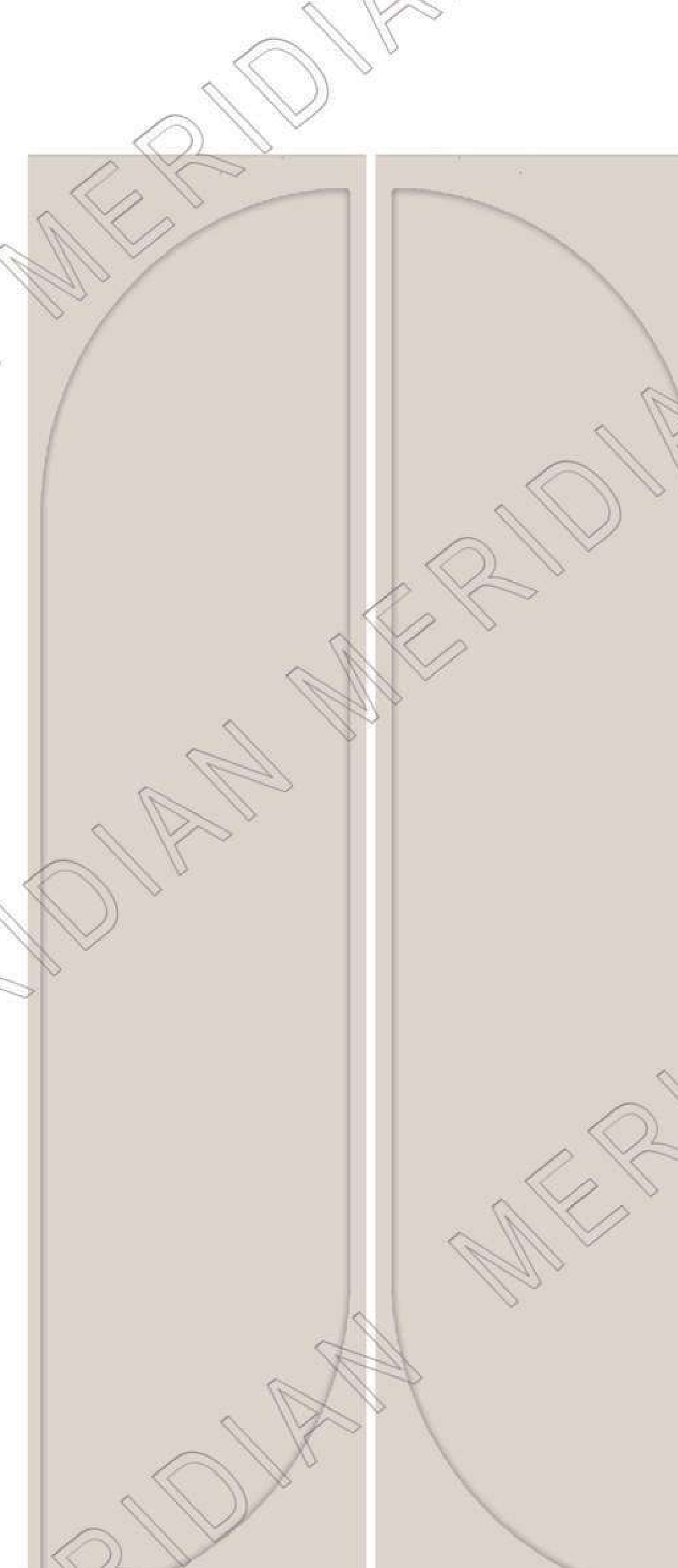 Meridian Spectre Wardrobe WP-209 in Warm Beige, wide sweeping arc relief panel