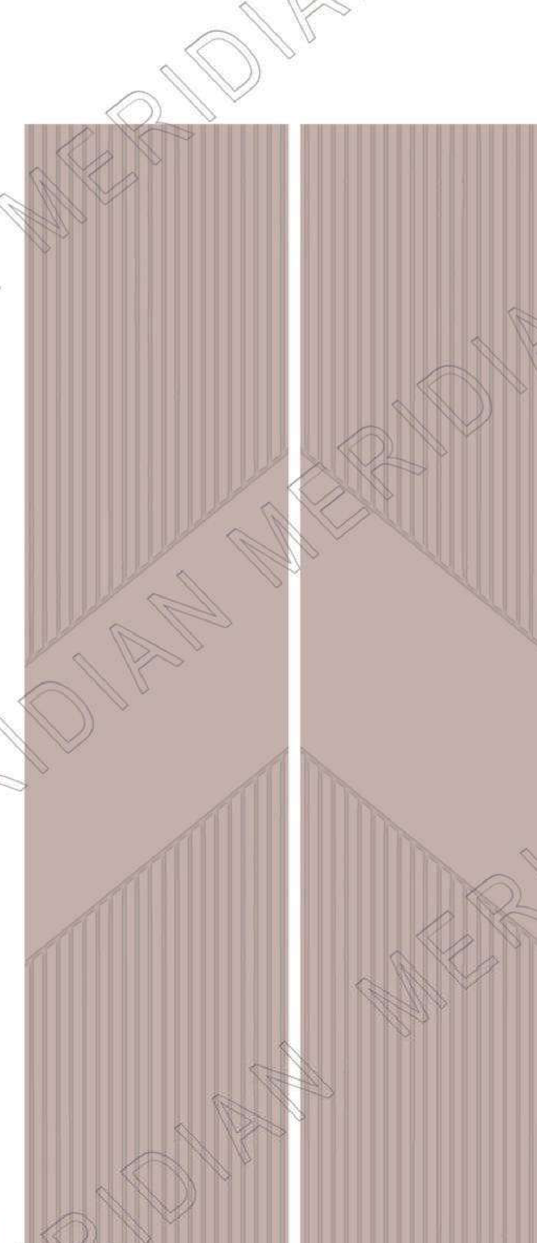 Meridian Spectre Wardrobe WP-210 in Dusty Rose, chevron band over vertical reeding relief panel
