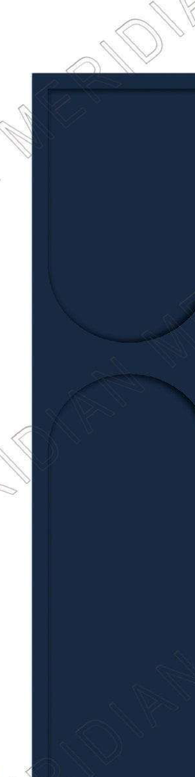 Meridian Spectre Wardrobe WP-213 in Navy Blue, rounded rectangular frames relief panel