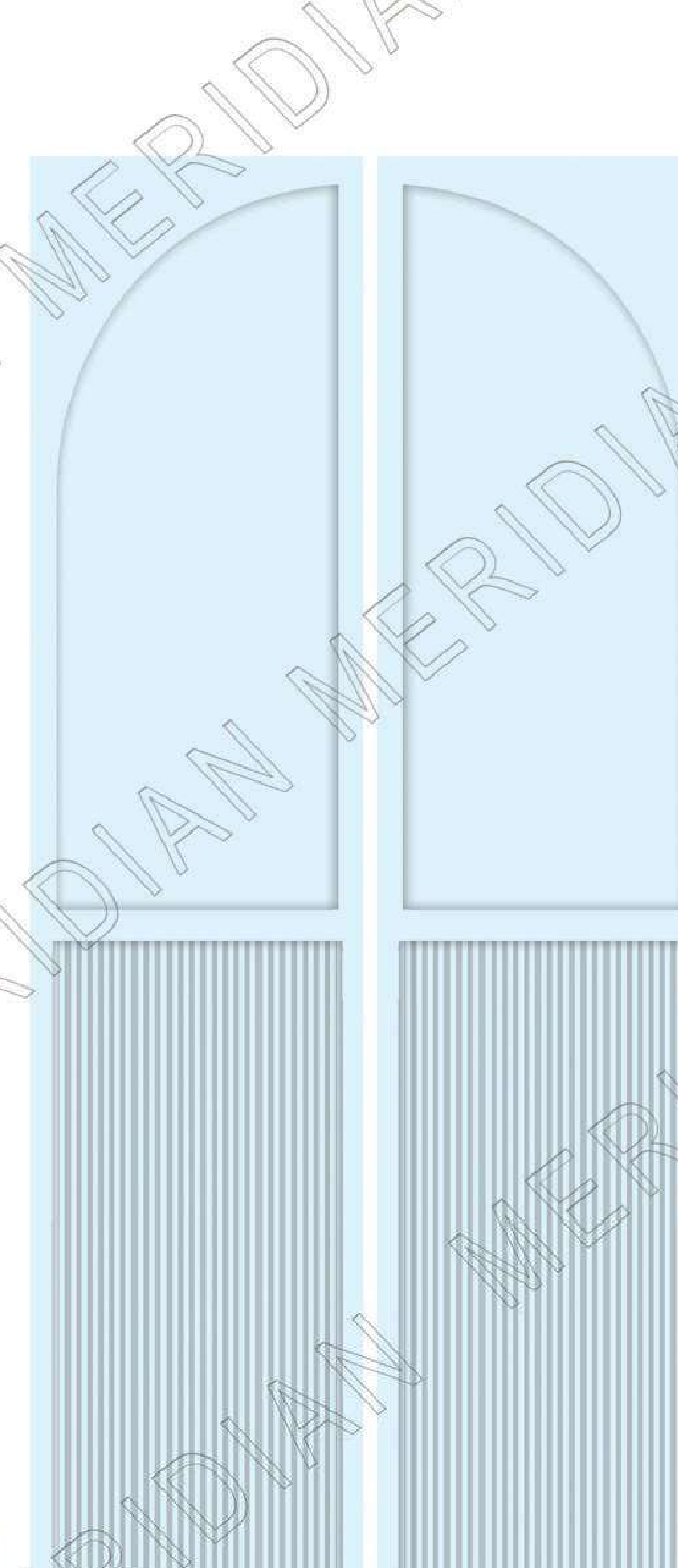 Meridian Spectre Wardrobe WP-214 in Powder Blue, arch-topped panel over reeding relief panel