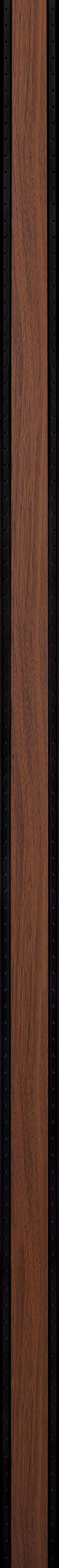 Brown wood grain louver panel with textured finish and visible wood pattern between black frames