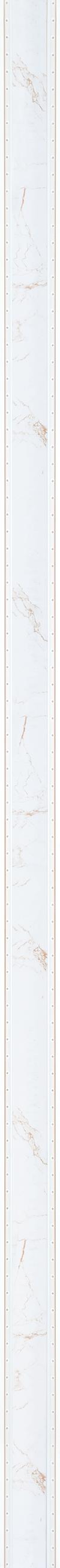 White marble wall panel with gold veining and textured finish, featuring vertical strips with subtle pattern and perforated