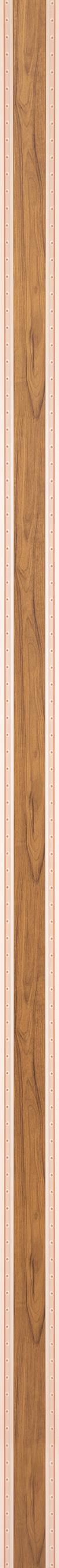 Brown wood grain louver panel with textured finish and visible wood pattern on vertical slats with perforated edges