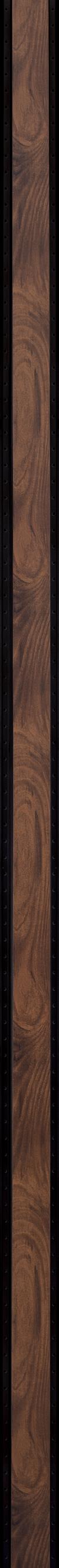 Brown wood grain louver panel with textured finish and visible wood pattern between black slats