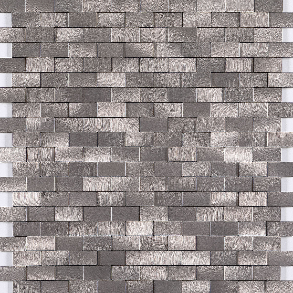 Silver textured designer louver wall panel with brushed finish and rectangular pattern.