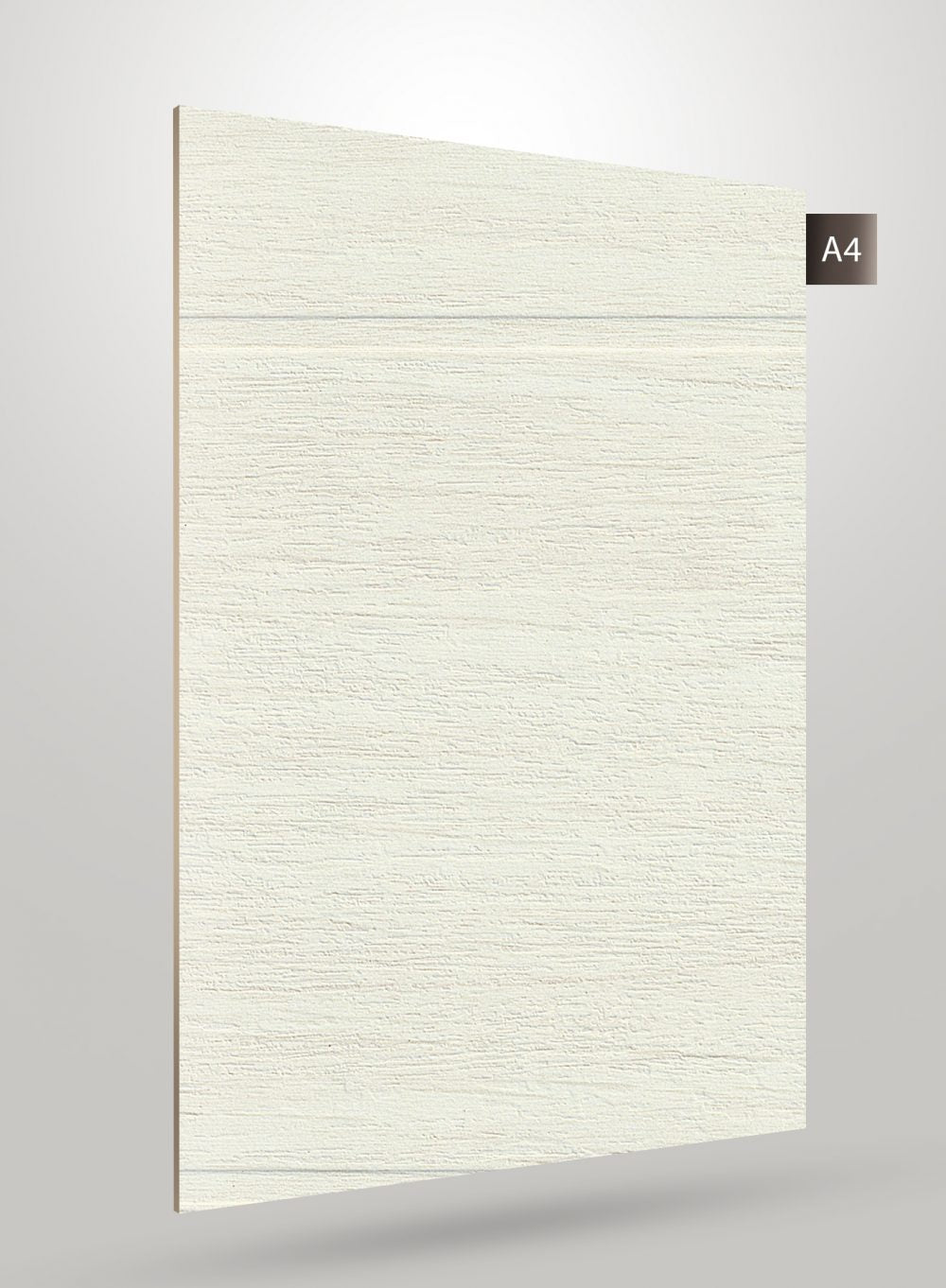 Ivory wood grain decorative laminate with matte finish and textured surface, showing subtle wood pattern and slight sheen