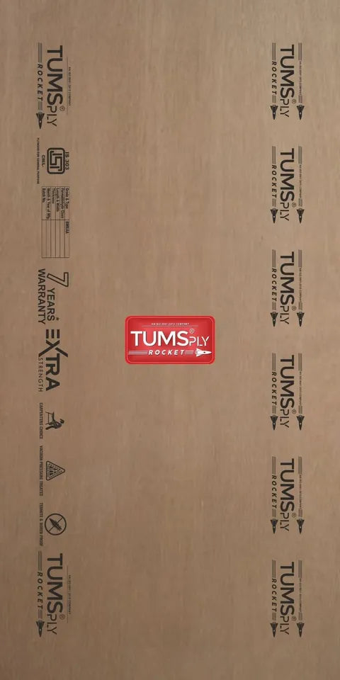 TumsPly Rocket 7 ft. x 4 ft. 18 mm BWR Plywood Beige Wood Natural Wall Panel - TumsPly