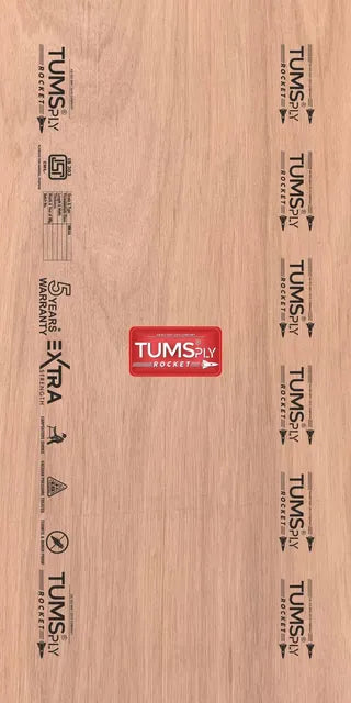 TumsPly Rocket 8 ft. x 4 ft. 16 mm MR Plywood Brown Wood Natural Veneer - TumsPly