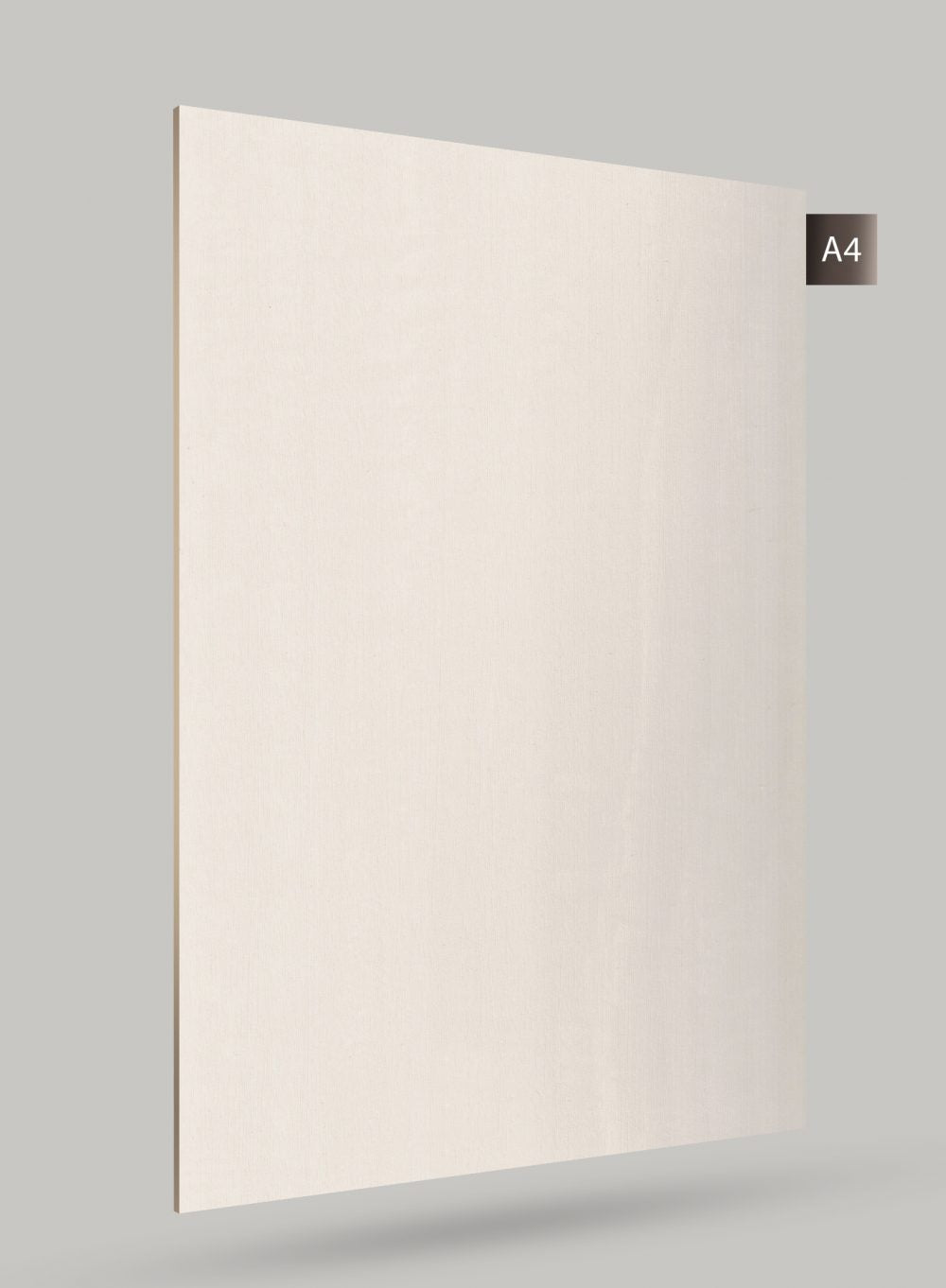 Matte ivory solid colour laminate with subtle texture and smooth finish, displayed on a grey background with code label.