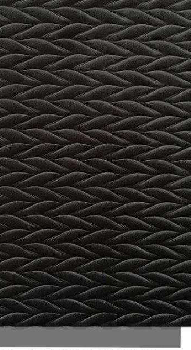 Meridian Velvet Verve Alves DM20 in Charcoal Black, braided herringbone relief