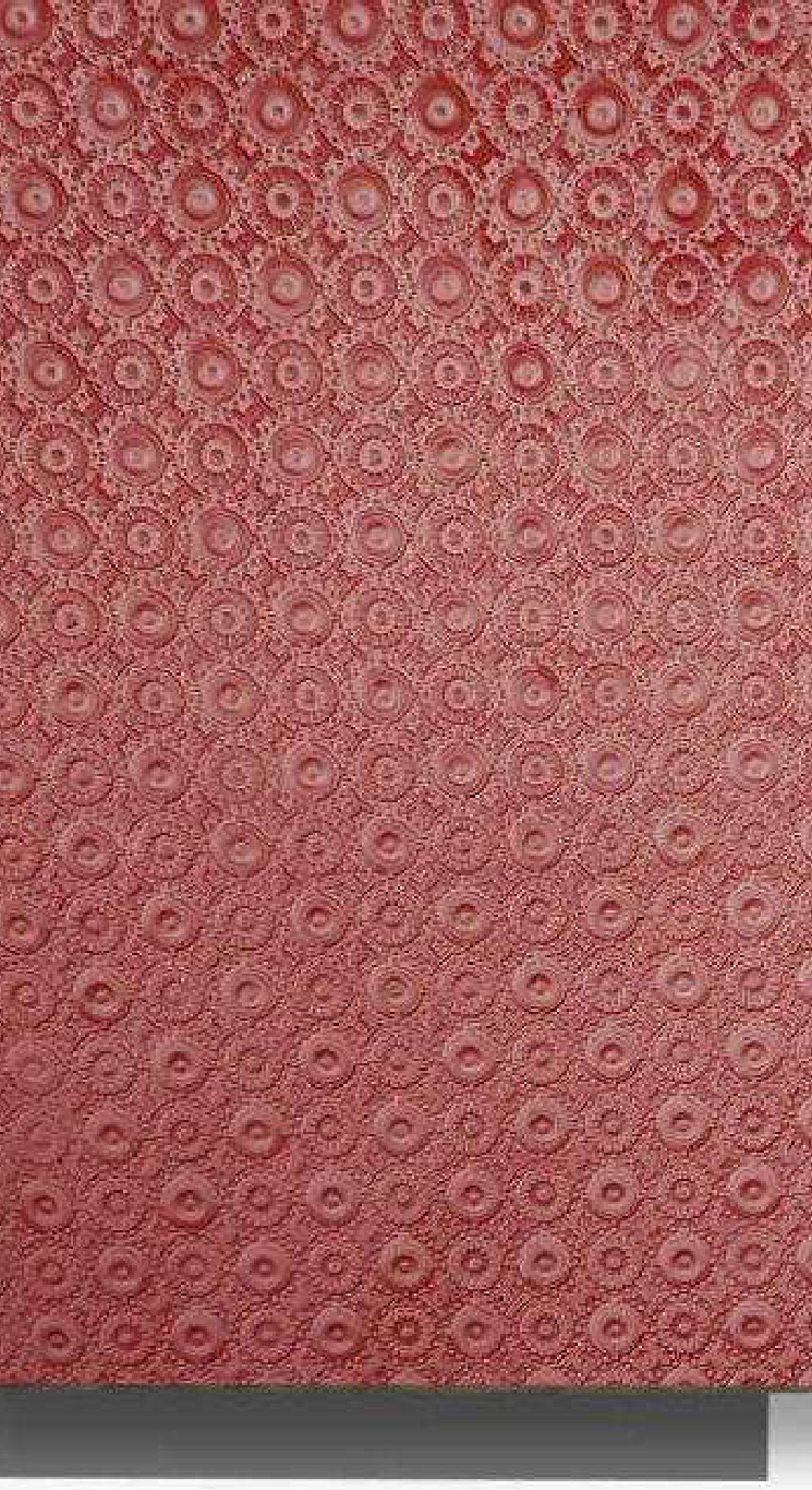 Meridian Velvet Verve Decoriss 33 in Rose Pink, concentric medallion dots