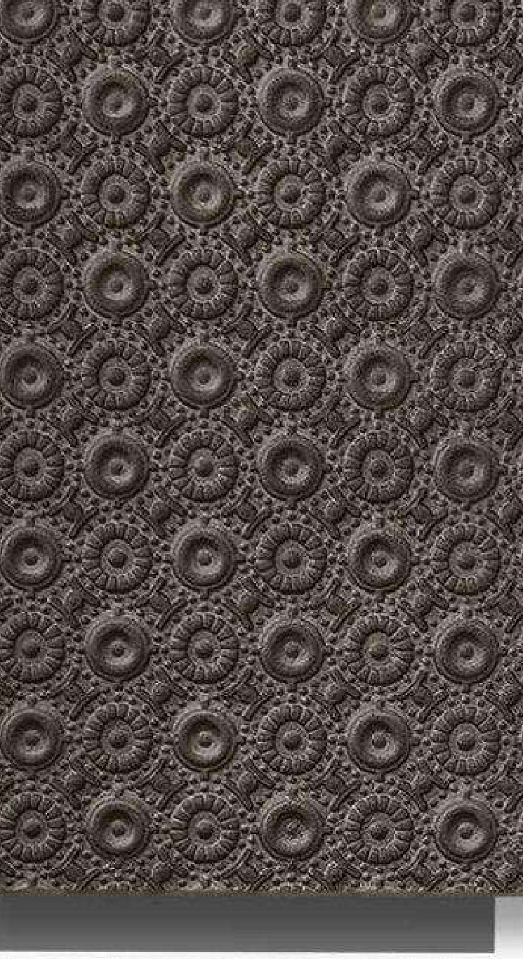 Meridian Velvet Verve Decoriss DM8 in Walnut, concentric medallion dots