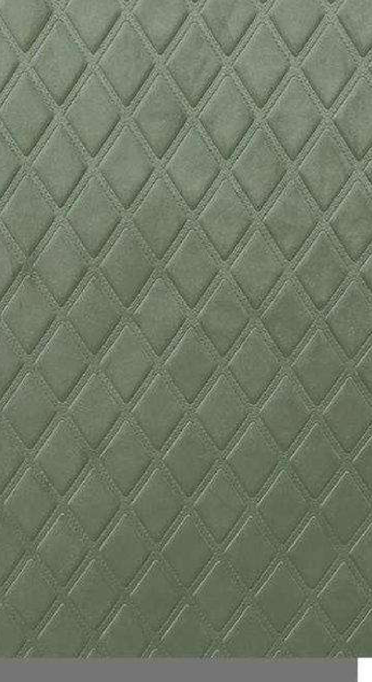 Meridian Velvet Verve Elle 7-OLIVE in Olive, diamond quilted relief