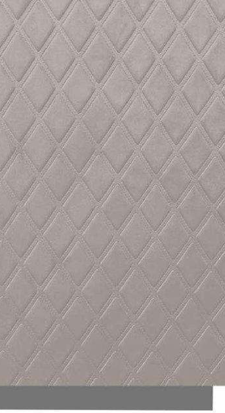 Meridian Velvet Verve Elle DM4 in Warm Grey, diamond quilted relief