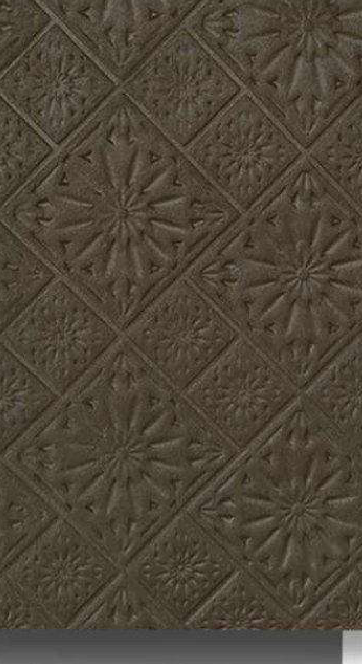 Meridian Velvet Verve Milan DM10 in Dark Chocolate, ornate floral tin-tile relief