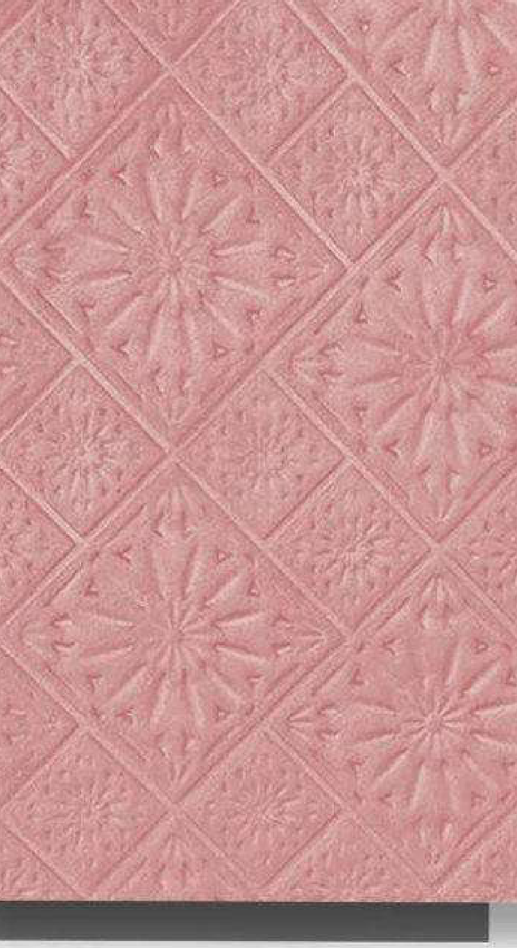 Meridian Velvet Verve Milan DM12 in Dusty Rose, ornate floral tin-tile relief