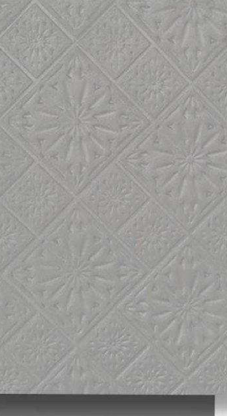 Meridian Velvet Verve Milan DM6 in Light Grey, ornate floral tin-tile relief