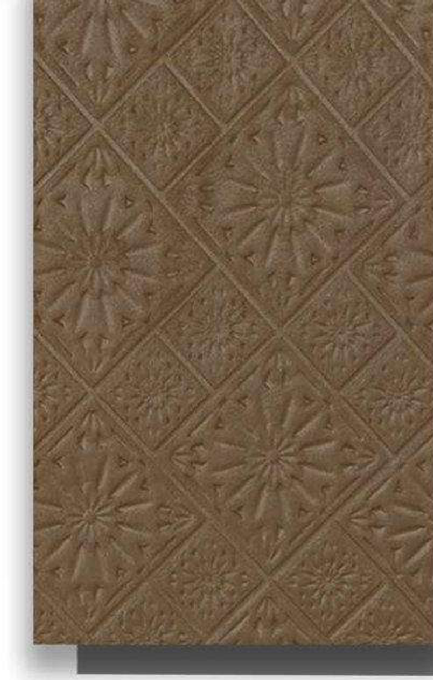 Meridian Velvet Verve Milan DM9 in Coffee, ornate floral tin-tile relief