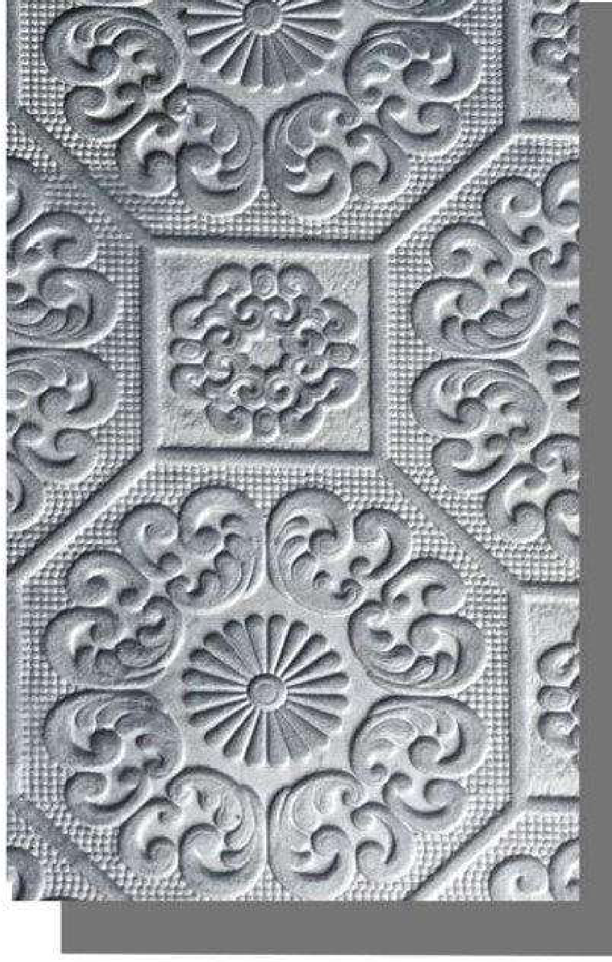 Meridian Velvet Verve Persian 01 in Steel Grey, ornate Persian medallion relief