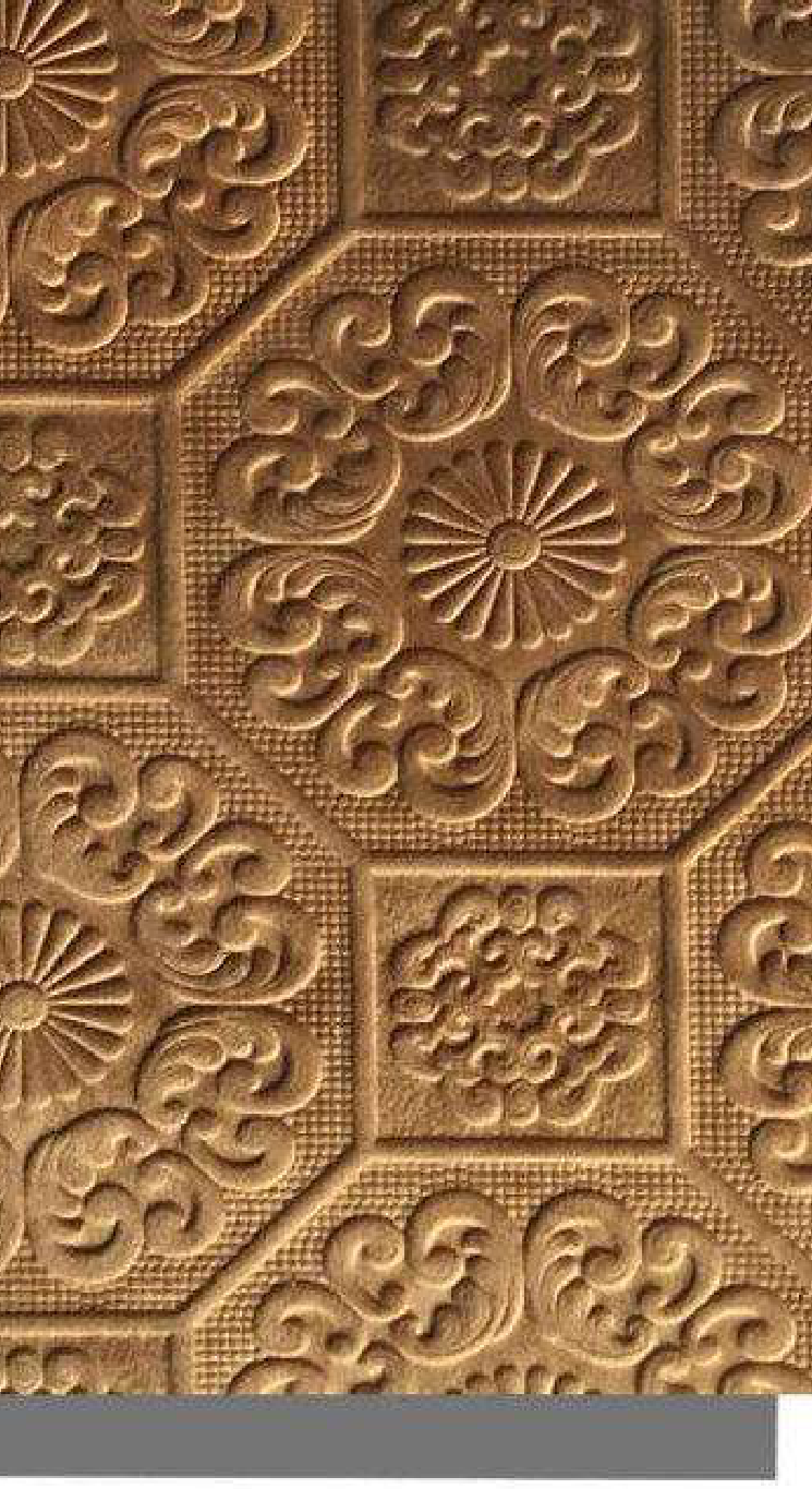 Meridian Velvet Verve Persian 19 in Amber Gold, ornate Persian medallion relief