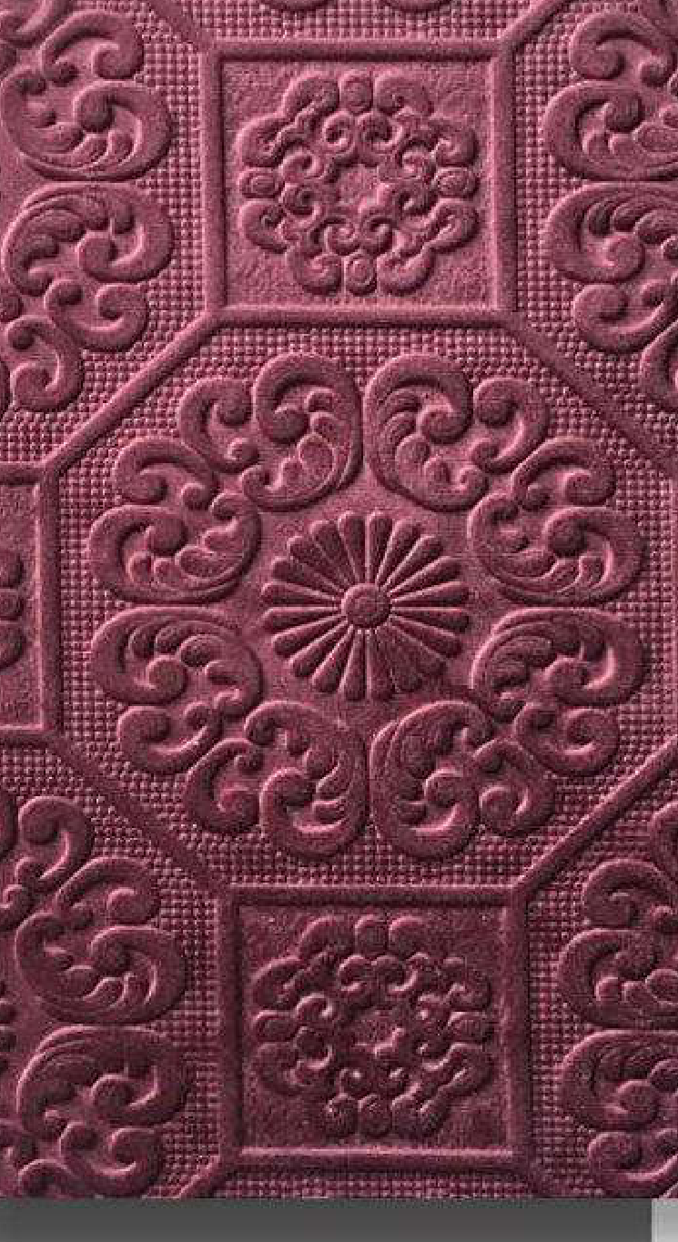 Meridian Velvet Verve Persian 32 in Deep Burgundy, ornate Persian medallion relief