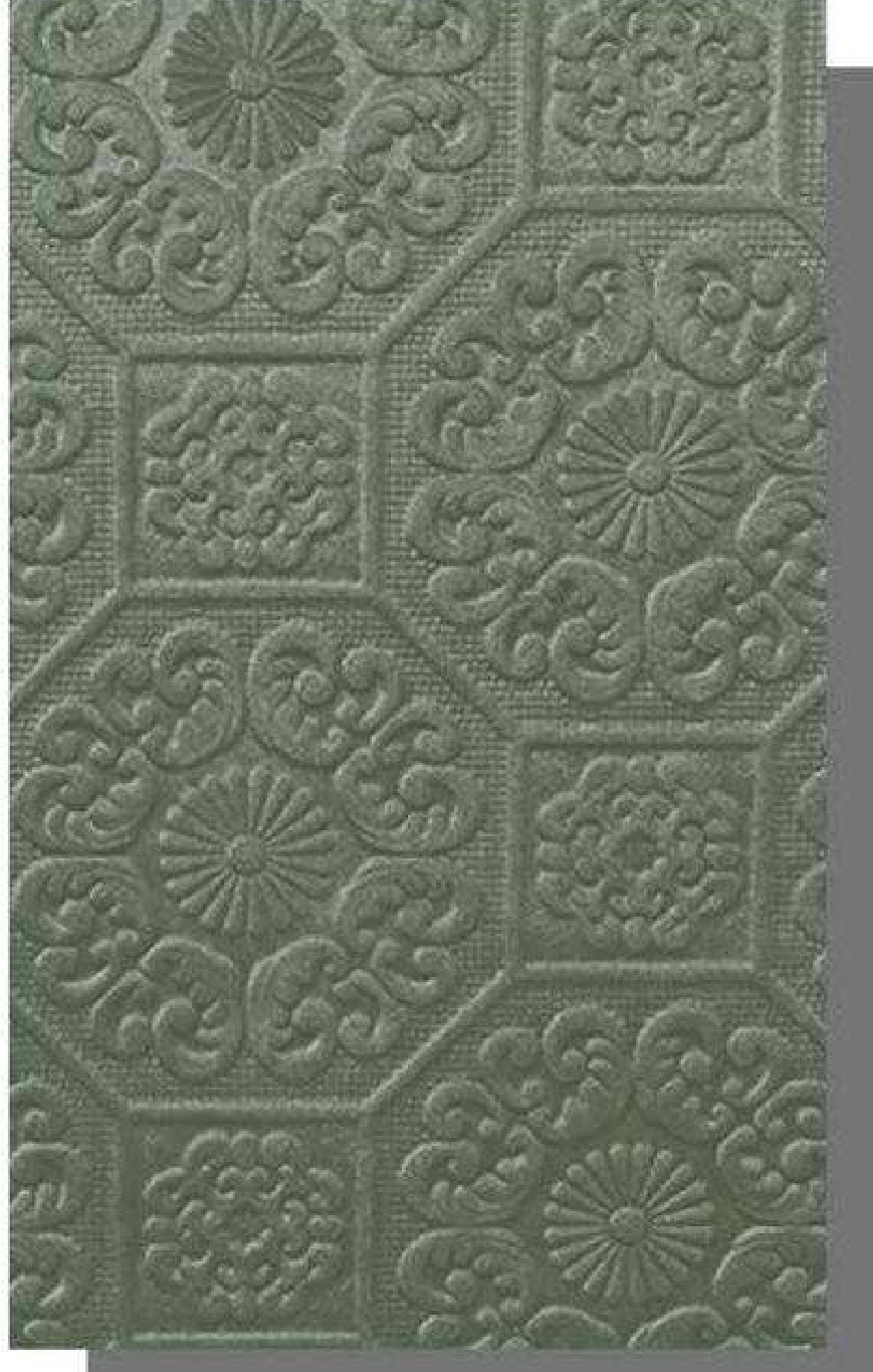 Meridian Velvet Verve Persian 7 in Olive, ornate Persian medallion relief