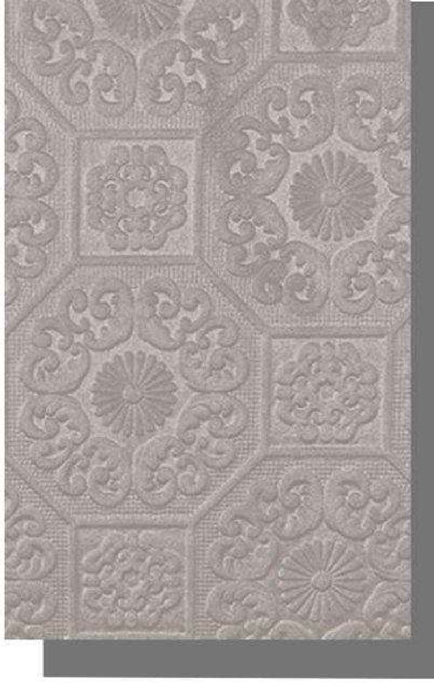 Meridian Velvet Verve Persian DM04 in Warm Grey, ornate Persian medallion relief