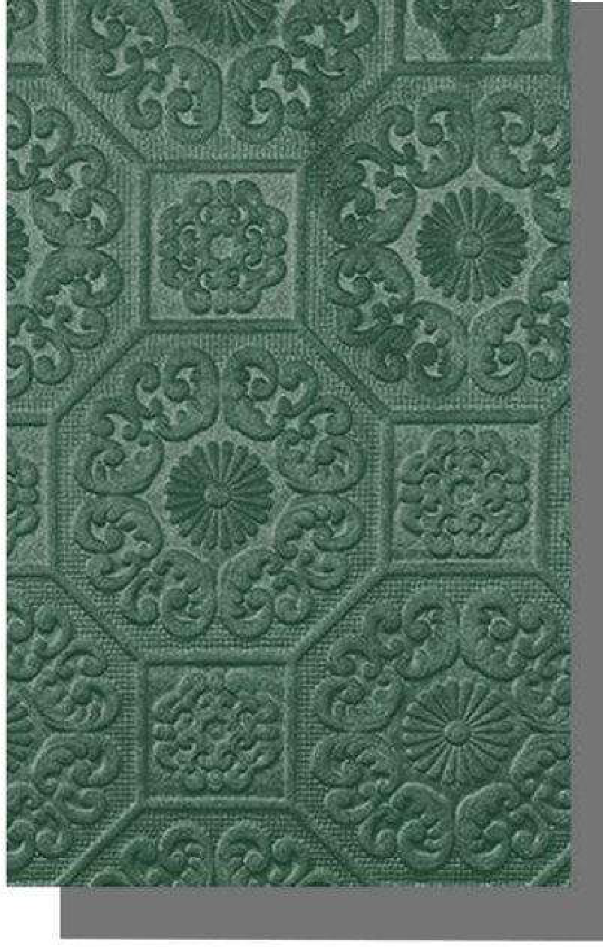 Meridian Velvet Verve Persian DM17 in Forest Green, ornate Persian medallion relief