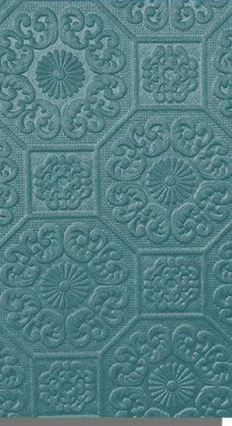 Meridian Velvet Verve Persian DM18 in Teal, ornate Persian medallion relief